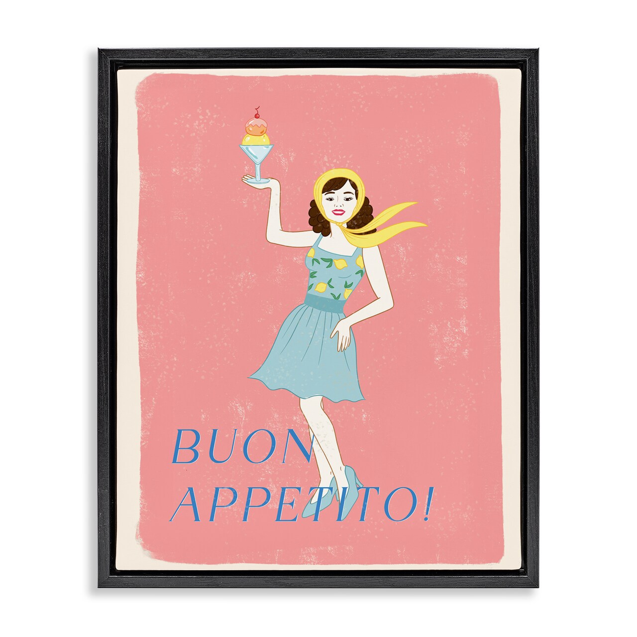 Stupell Industries Buon Appetito Vintage Italian Poster Floating Frame, design by Rachel Nieman